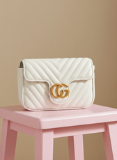 Chevron Quilted CG Buckle Crossbody Bag - Kloset 6