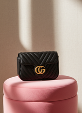 Chevron Quilted CG Buckle Crossbody Bag - Kloset 6