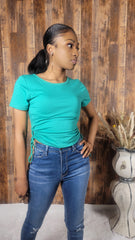 Green Side Hole Detail Crop Top - Kloset 6
