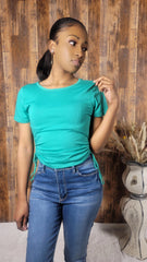 Green Side Hole Detail Crop Top - Kloset 6
