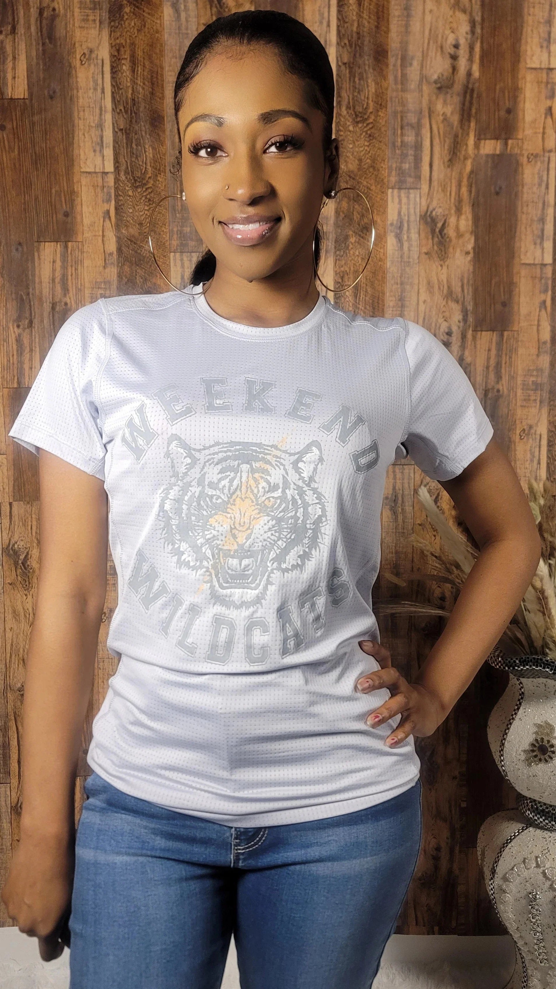 'Weekend Cats' Short Sleeve Graphic Top - Kloset 6
