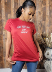 'Stay Positive' Short Sleeve Graphic Top - Kloset 6