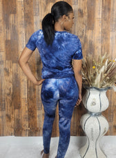 Blue Top and Leggings Two-Piece Set - Kloset 6