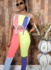 Colorblock Crop Top & Leggings Two-Piece Set - Kloset 6