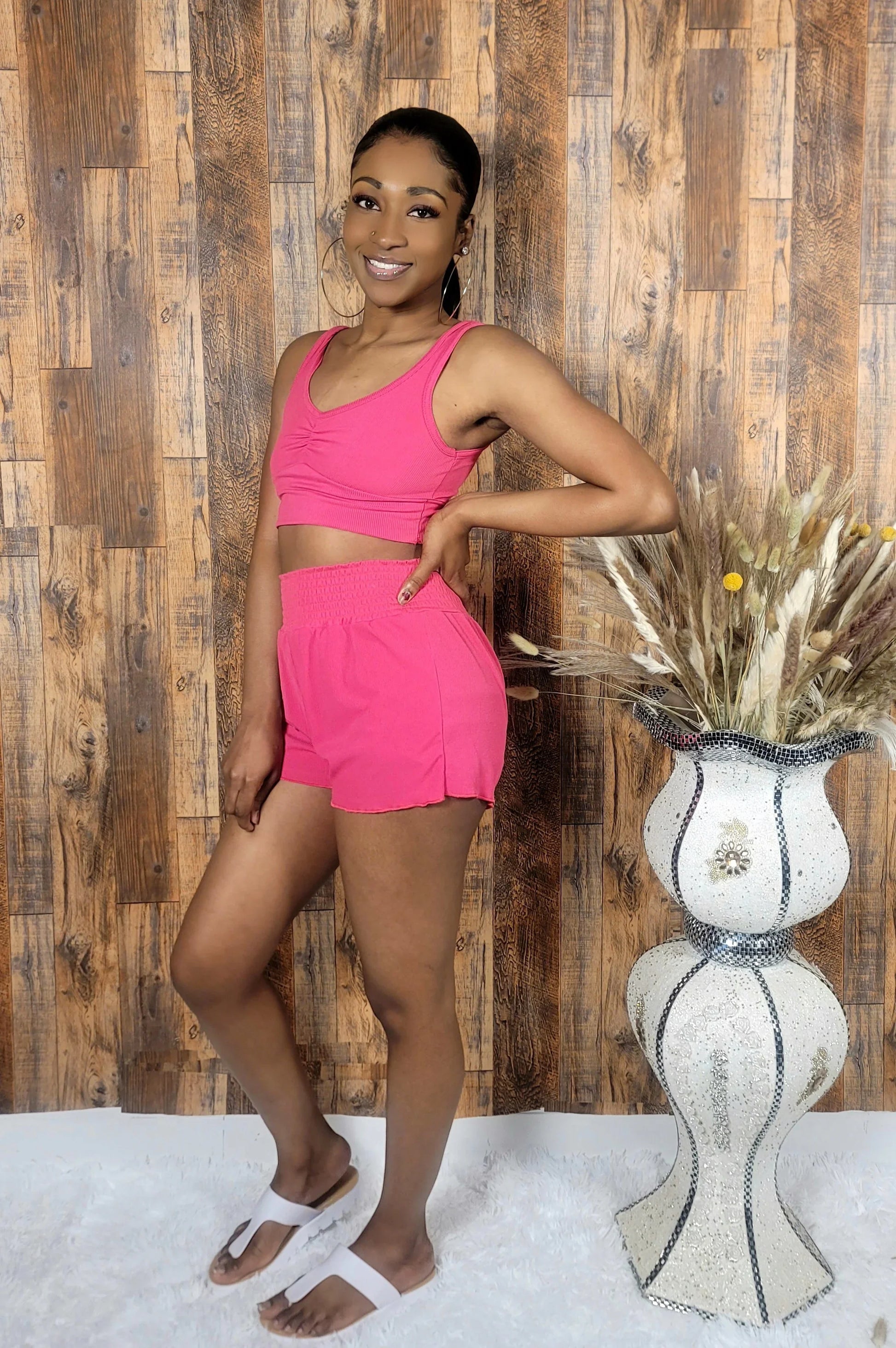 Cropped Top and Short Pajama Two-Piece Set - Kloset 6