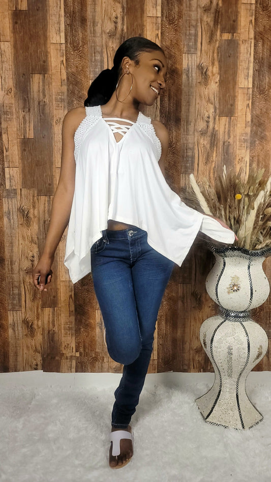 Diamond Bell Button Denim Jeans - Kloset 6