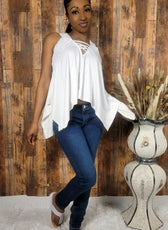 Diamond Bell Button Denim Jeans - Kloset 6