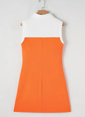 Orange Colorblock Athletic Mini Dress - Kloset 6