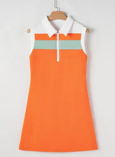 Orange Colorblock Athletic Mini Dress - Kloset 6