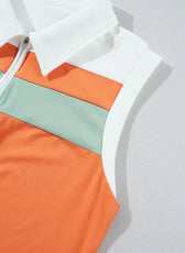 Orange Colorblock Athletic Mini Dress - Kloset 6