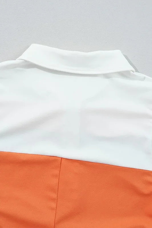 Orange Colorblock Athletic Mini Dress - Kloset 6