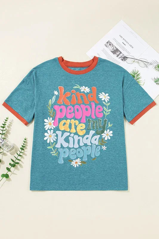 Oversized "Kind People" Graphic Top - Kloset 6