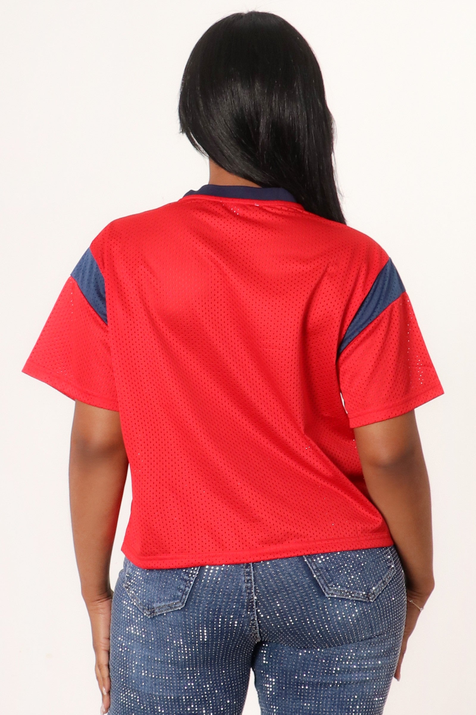 Mesh "Brooklyn" Oversized Jersey Top