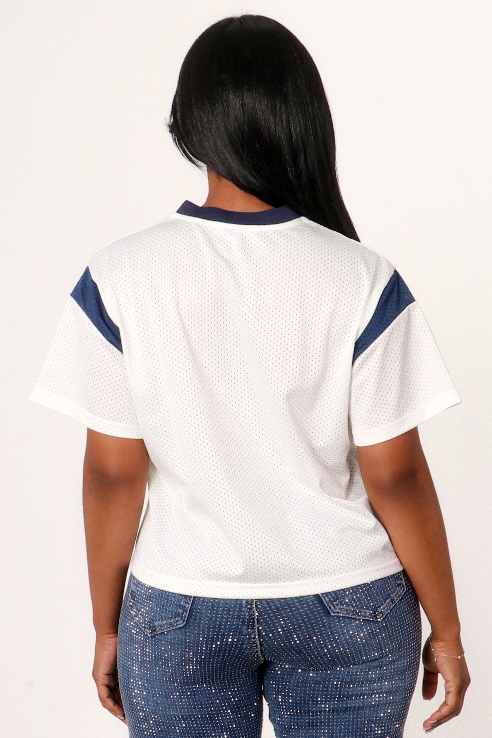 Mesh "Brooklyn" Oversized Jersey Top