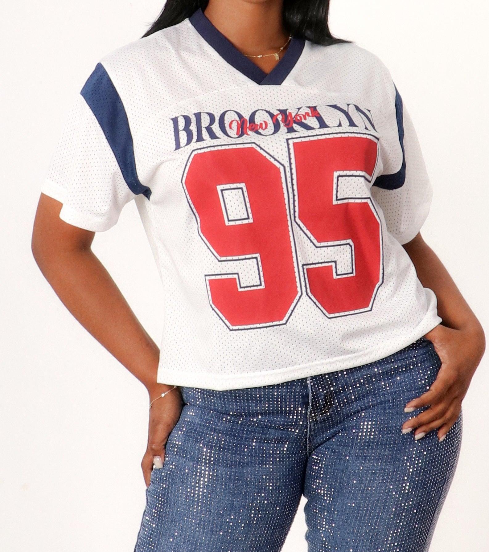 Mesh "Brooklyn" Oversized Jersey Top