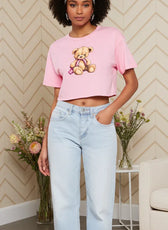 Pink Bear Cropped Top