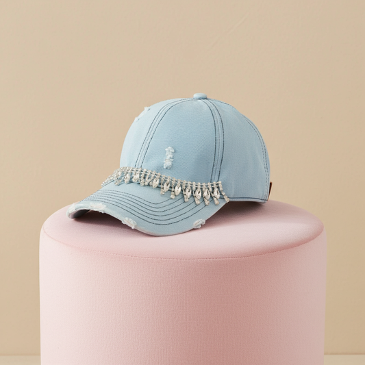 Rhinestone Distressed & Teardrop Caps - Kloset 6