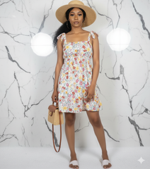 Tie Strap Floral Mini Dress