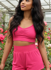 Cropped Top and Short Pajama Two-Piece Set - Kloset 6