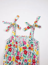 Knotted Tie Strap Ruffle Mini Dress - Kloset 6